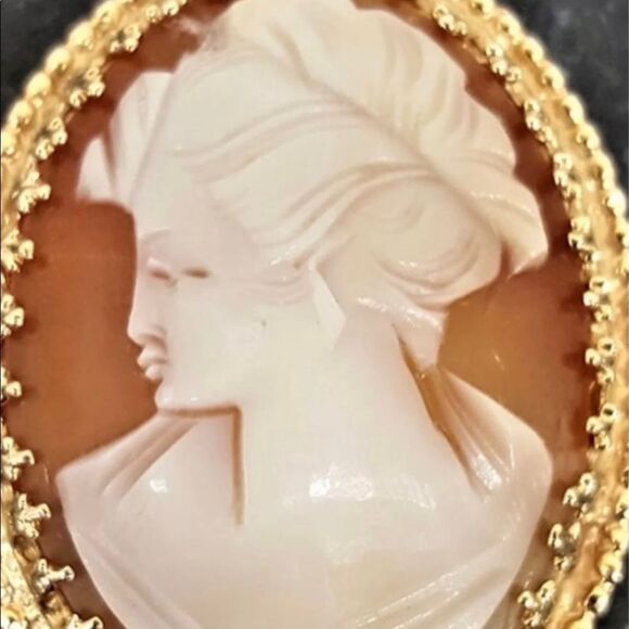 14K Vintage Cameo Brooch/Pendant 7.93g - Picture 1 of 10